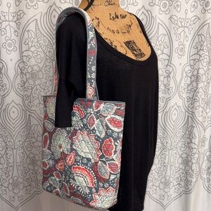 Vera Bradley quilted tote bag in the retired "Nomadic Floral" pattern